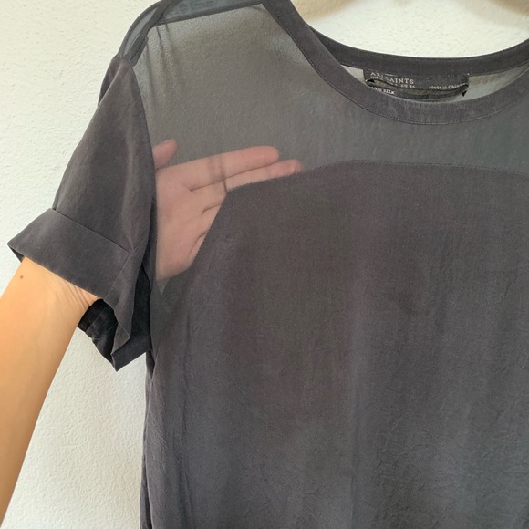 Silk shirt with sheer panel - Picture 2 of 5